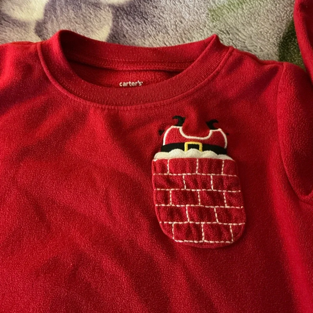 Carter’s Toddler Red & Gray Santa Pajamas Set